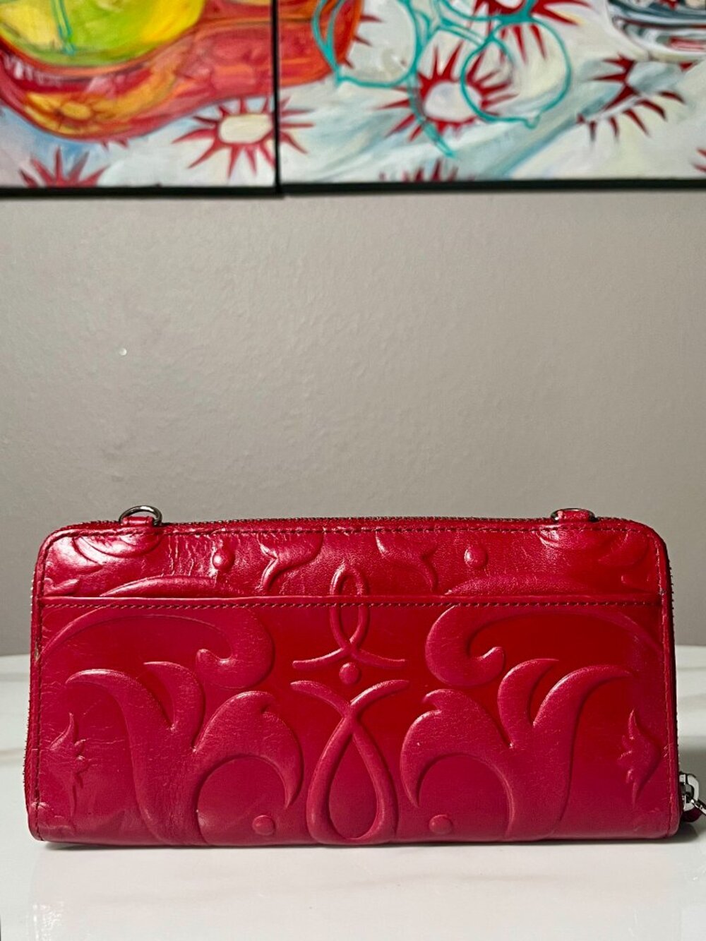 Brighton Córdoba Embossed Leather Organizer Wallet Crossbody - Picture 5 of 16